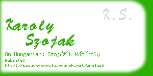 karoly szojak business card